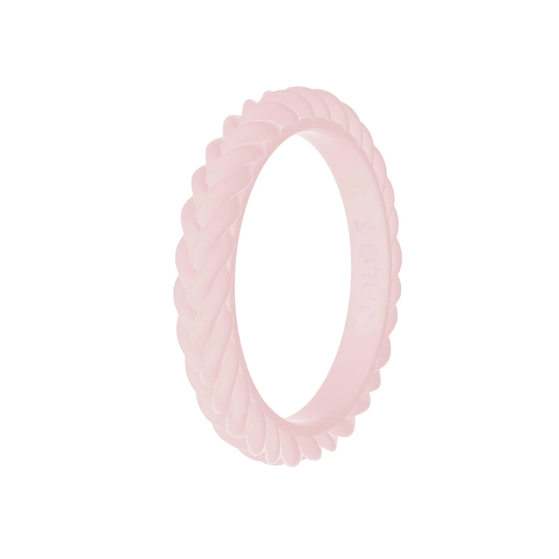 Women's Stackable Braid Silicone Wedding Band, 3.3mm Wide, Durable Breathable Rubber Ring